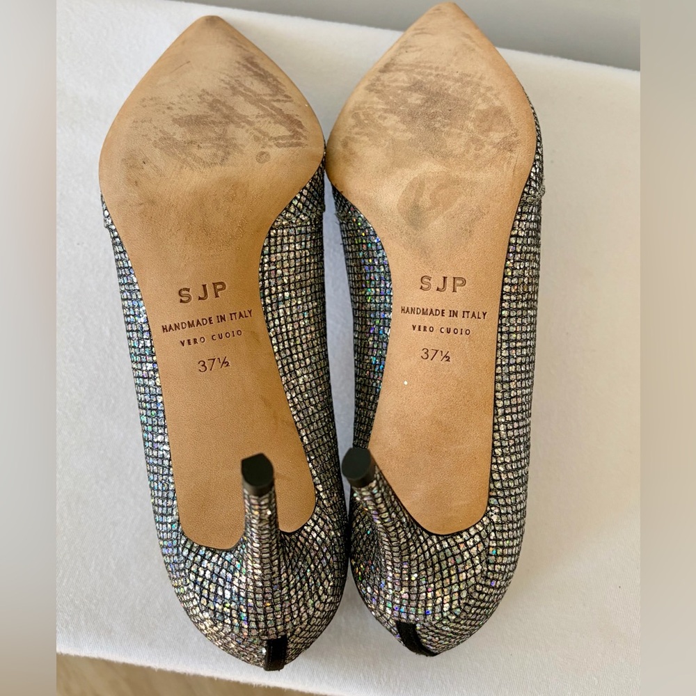🚫sold🚫SJP Sarah Jessica Parker NWOB Nirvana Scintillate Pumps,silver, 37.5 - Picture 10 of 12